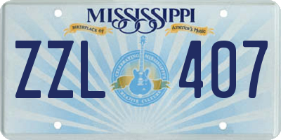 MS license plate ZZL407