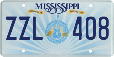 MS license plate ZZL408