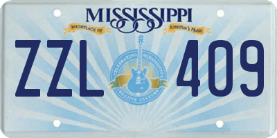 MS license plate ZZL409