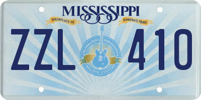 MS license plate ZZL410