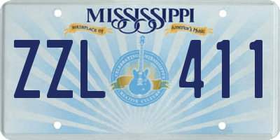 MS license plate ZZL411