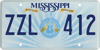 MS license plate ZZL412
