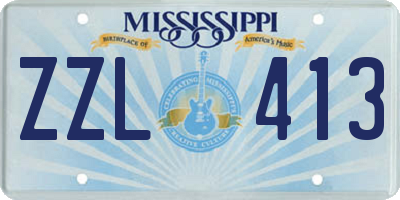 MS license plate ZZL413