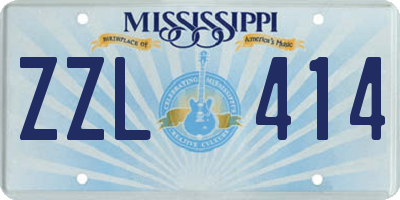 MS license plate ZZL414