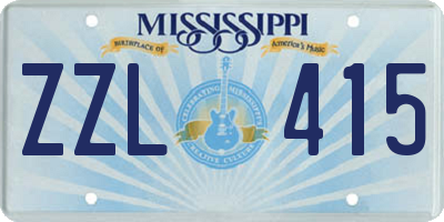 MS license plate ZZL415