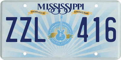 MS license plate ZZL416