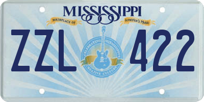 MS license plate ZZL422