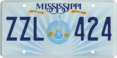 MS license plate ZZL424