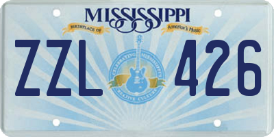 MS license plate ZZL426