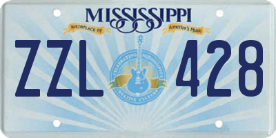MS license plate ZZL428
