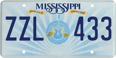 MS license plate ZZL433