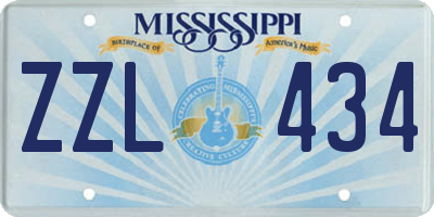 MS license plate ZZL434