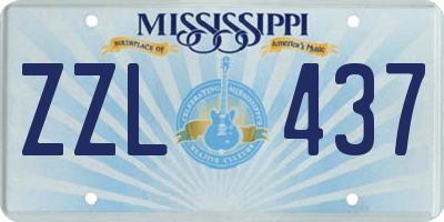 MS license plate ZZL437