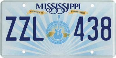 MS license plate ZZL438