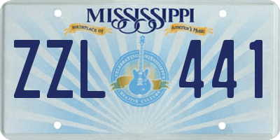 MS license plate ZZL441