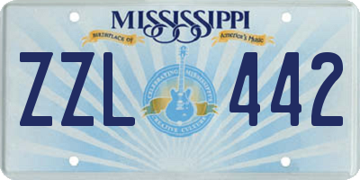 MS license plate ZZL442