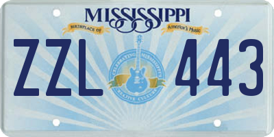 MS license plate ZZL443