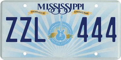 MS license plate ZZL444