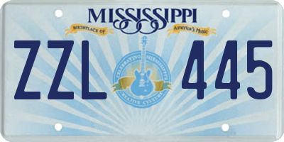 MS license plate ZZL445