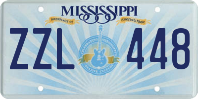 MS license plate ZZL448