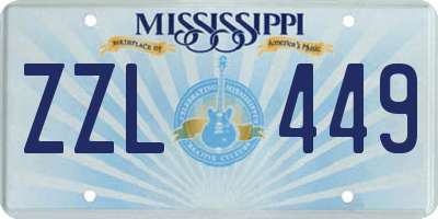 MS license plate ZZL449