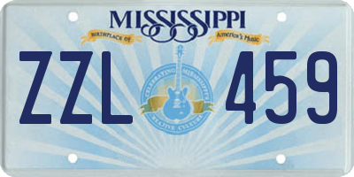 MS license plate ZZL459