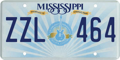 MS license plate ZZL464