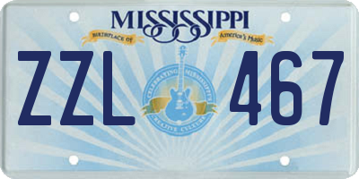 MS license plate ZZL467