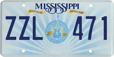 MS license plate ZZL471