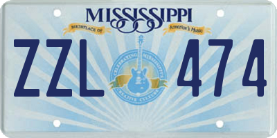 MS license plate ZZL474