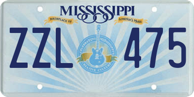 MS license plate ZZL475