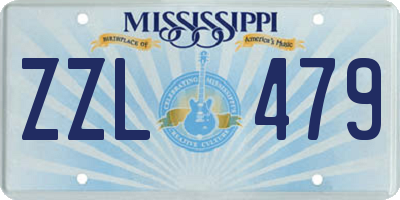 MS license plate ZZL479