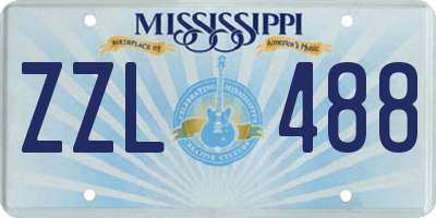 MS license plate ZZL488