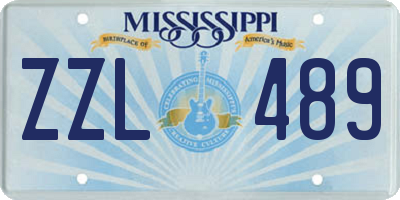 MS license plate ZZL489