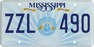 MS license plate ZZL490