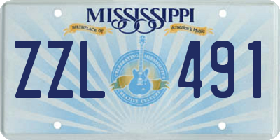 MS license plate ZZL491