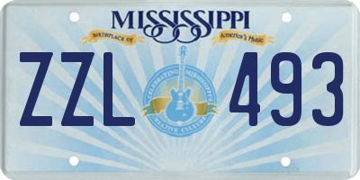 MS license plate ZZL493