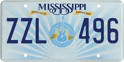 MS license plate ZZL496