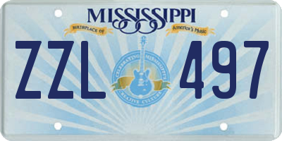 MS license plate ZZL497