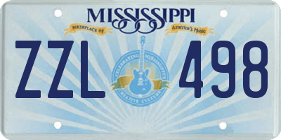 MS license plate ZZL498