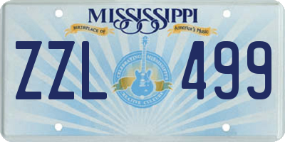 MS license plate ZZL499