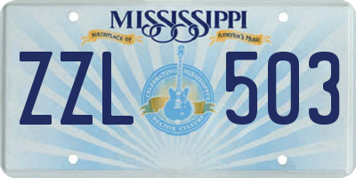MS license plate ZZL503