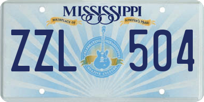 MS license plate ZZL504