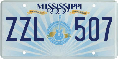 MS license plate ZZL507