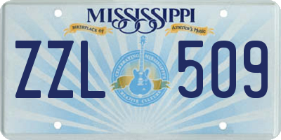 MS license plate ZZL509