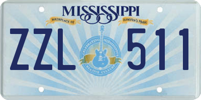 MS license plate ZZL511