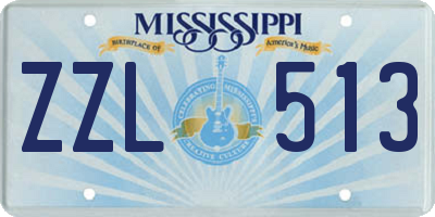 MS license plate ZZL513