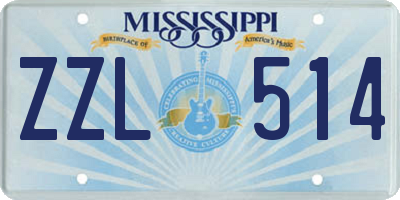 MS license plate ZZL514