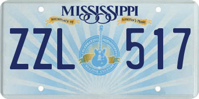 MS license plate ZZL517