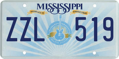 MS license plate ZZL519